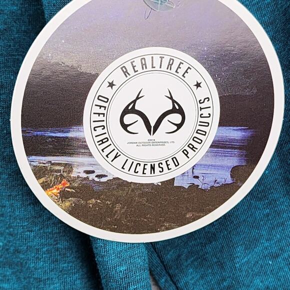 NWT Realtree Women’s XL Long Sleeve T-Shirt Teal Blue Deer Antlers Logo Hunting - Picture 8 of 8